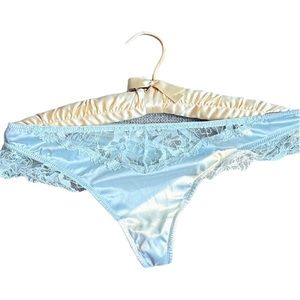 VS Baby blue satin and lace panties L
